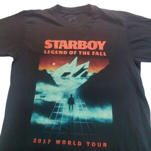 The weeknd Black Starboy Legend of the Fall Graphic Tee - Red & Teal Print